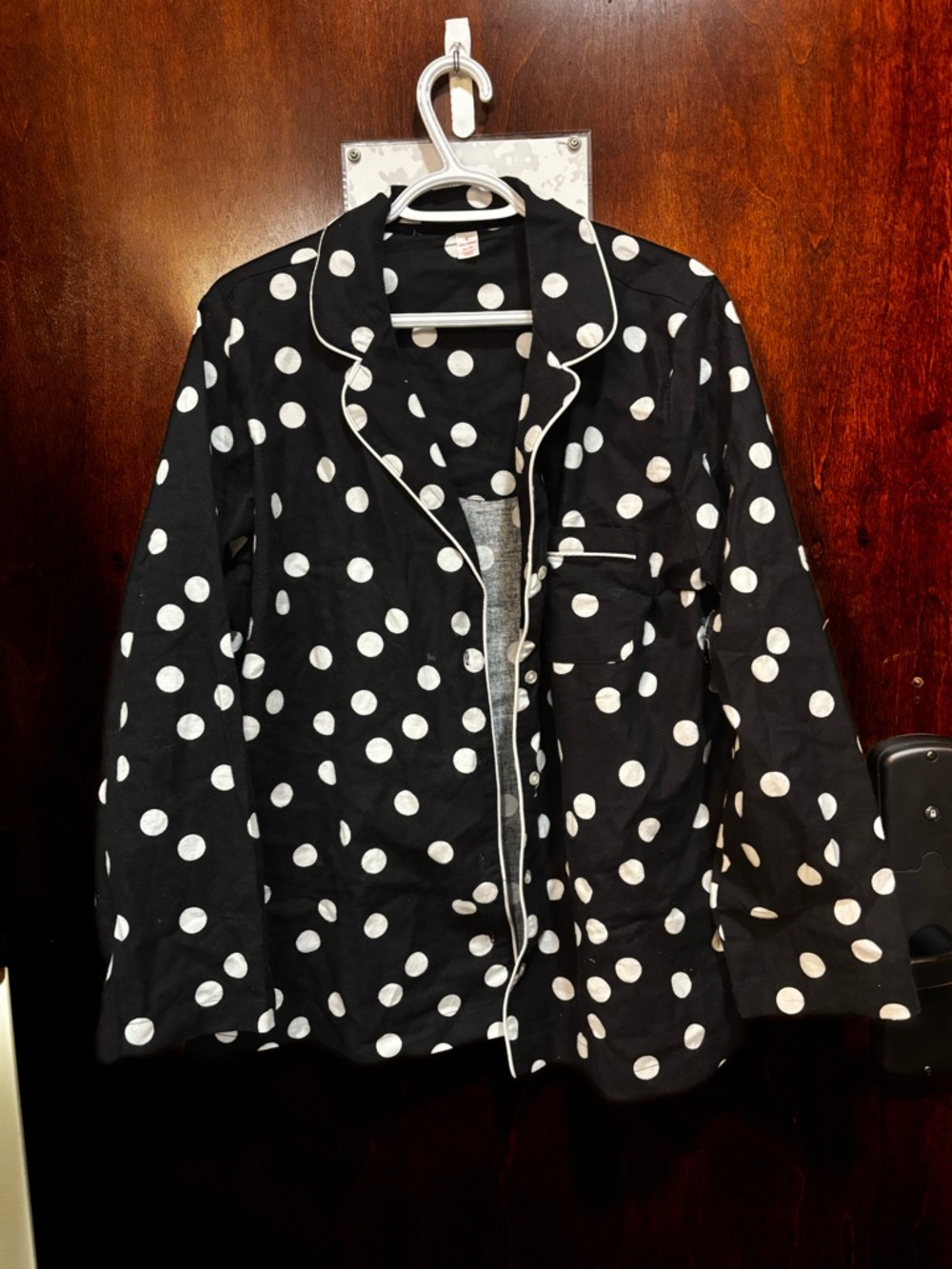 Black Polka Dot Women's PJ Set